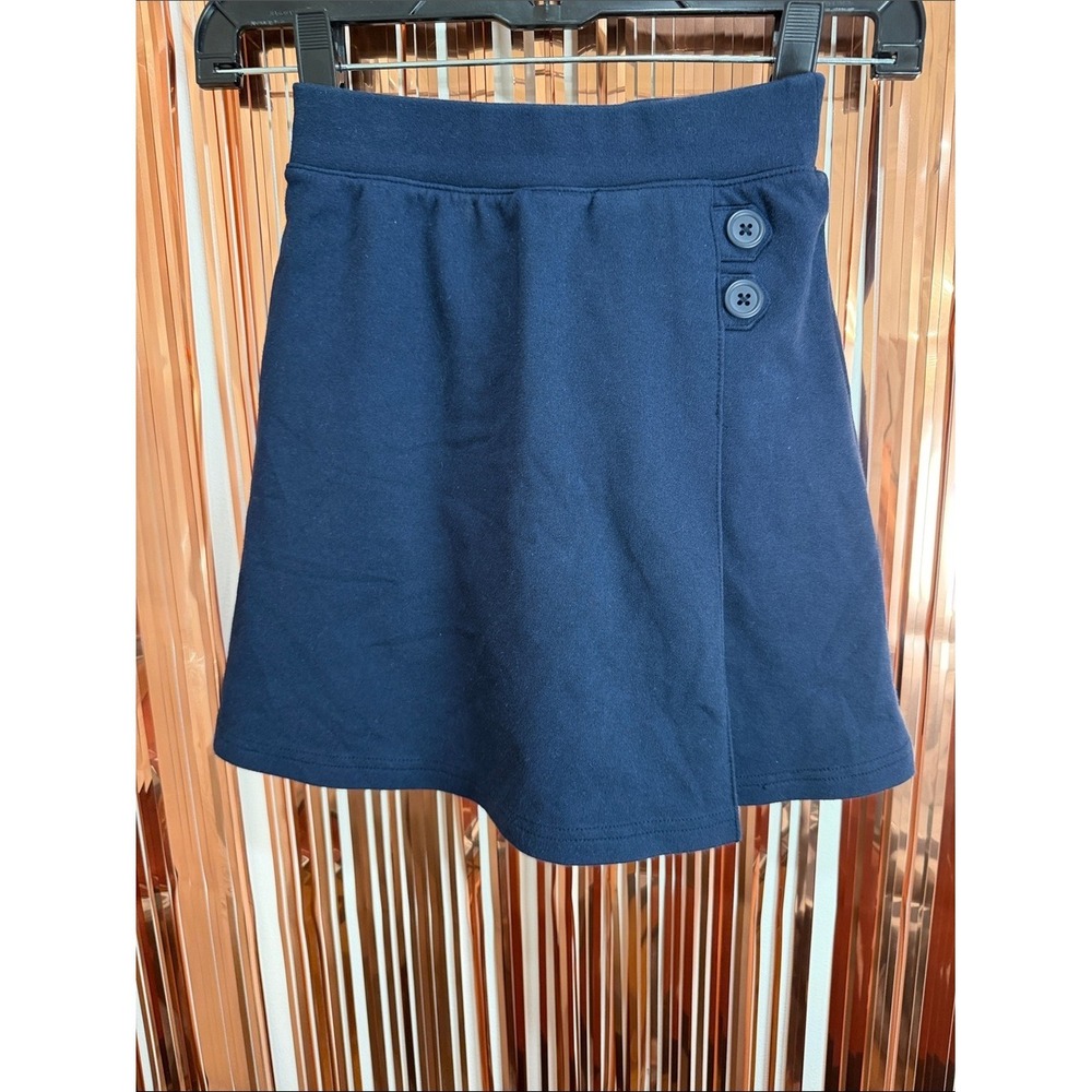 Cat & Jack Navy Blue School Uniform Skort Side Button Accent Girls Youth 7/8 M